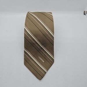 Lanvin tan striped tie 58.5 inches